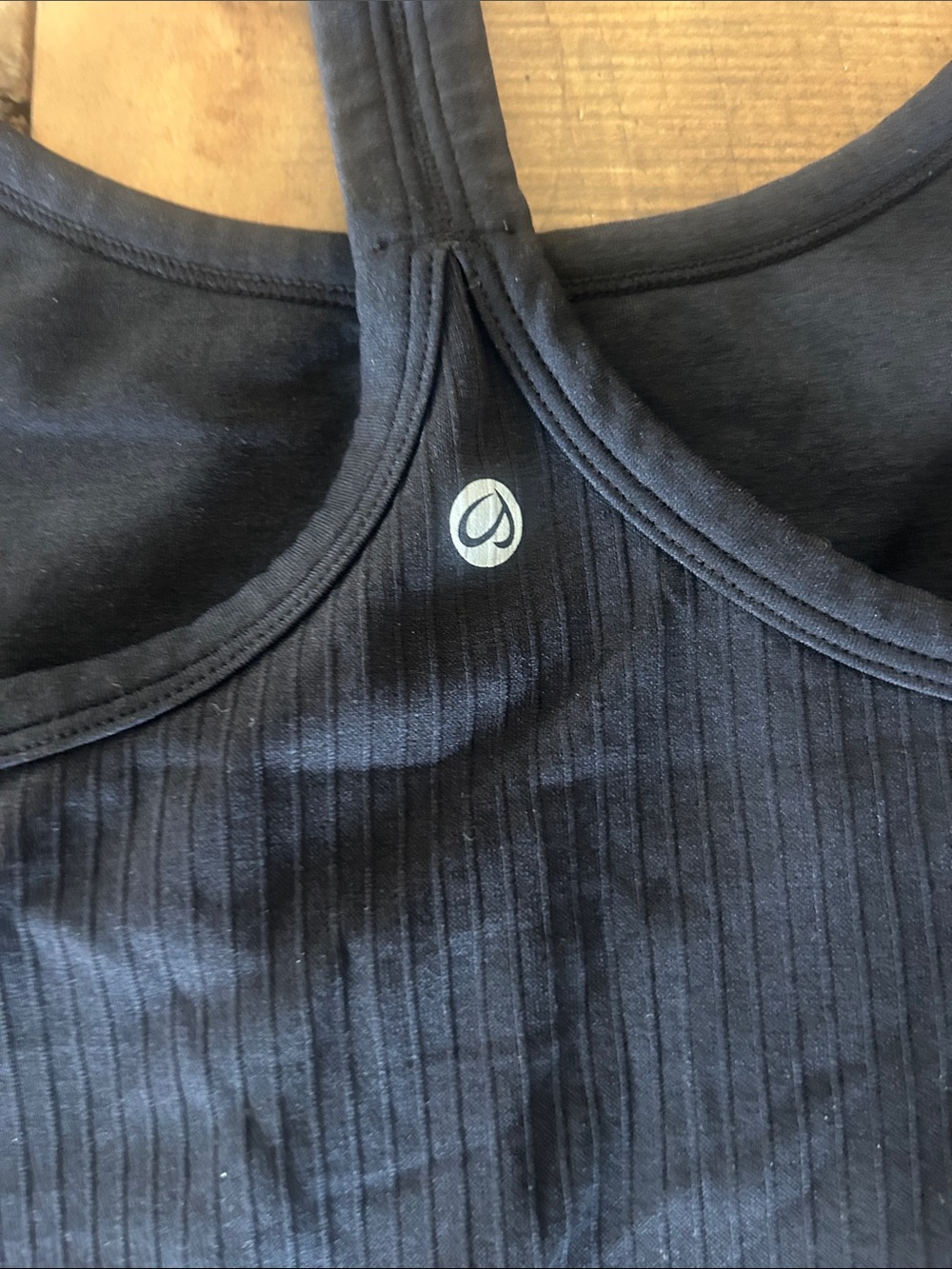 Women's Black Ribbed Racerback Tank Top - Picture 3 of 4